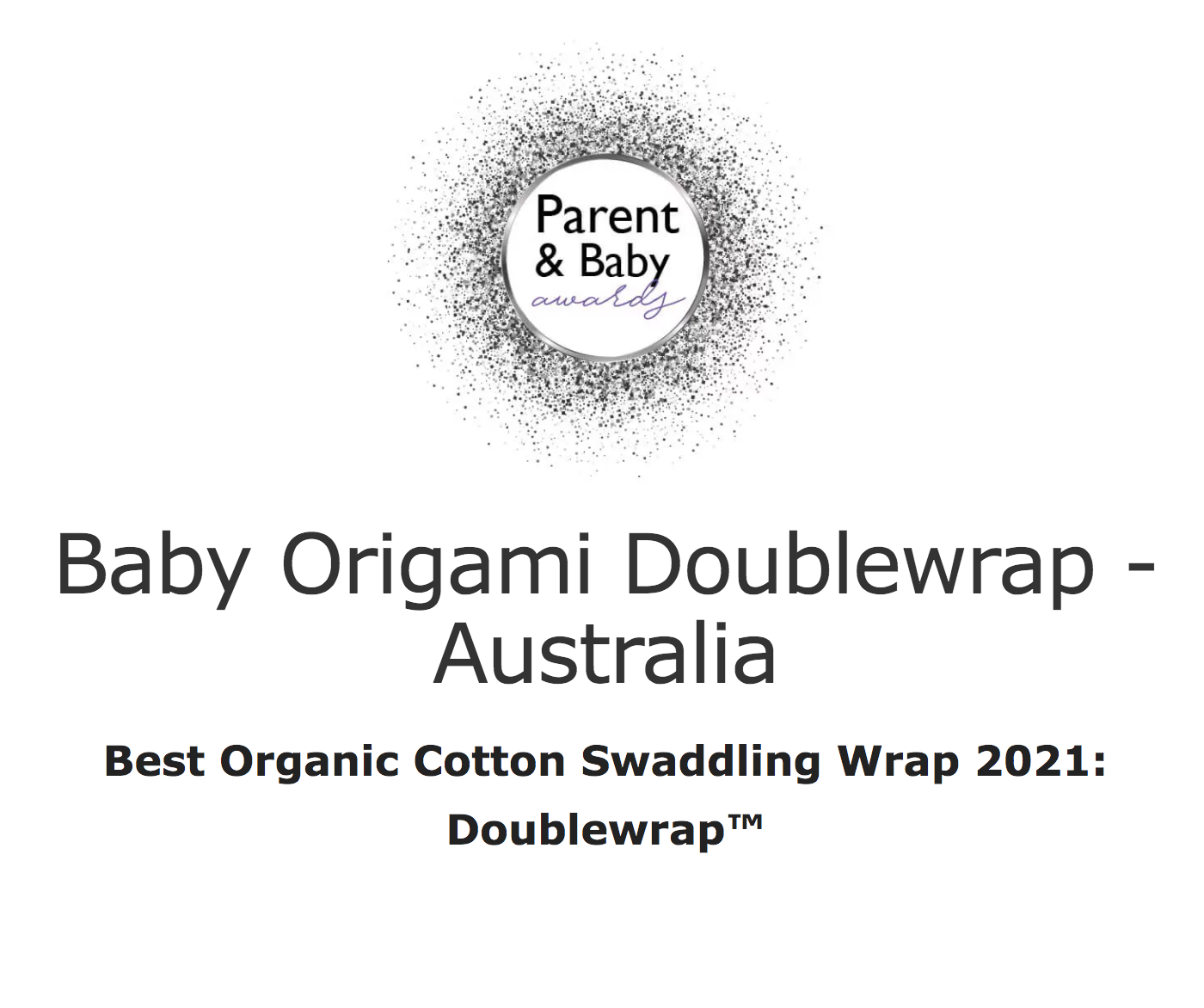Baby Origami Double Wrap Australian Made Organic Cotton Baby Wrap